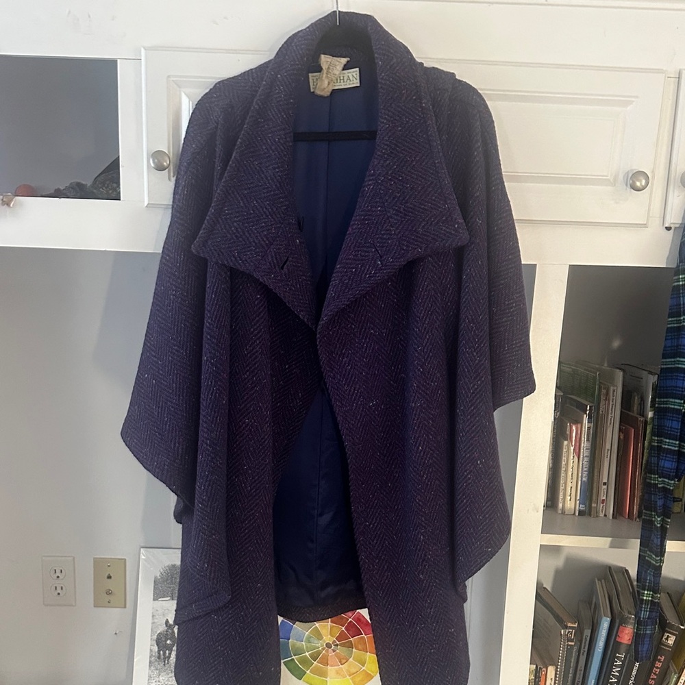 Elegant Pure wool Donegal Tweed cape/ coat.